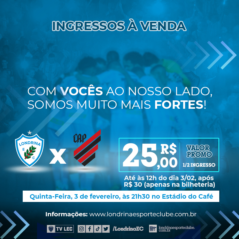 Ingressos à venda para Londrina Esporte Clube x Club Athletico