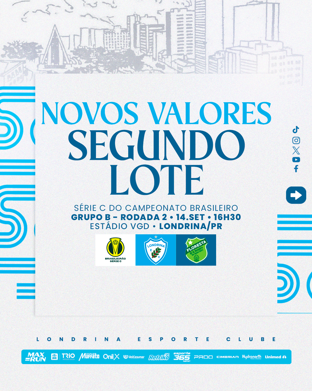 Estão abertas as vendas do segundo lote de ingressos para Londrina e Floresta