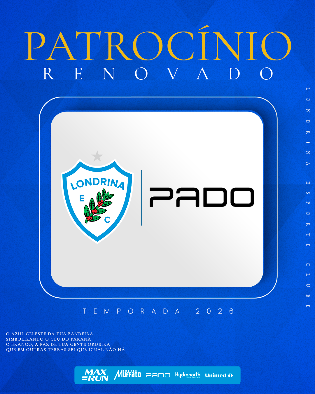 Londrina Esporte Clube e PADO celebram compromisso com o esporte paranaense